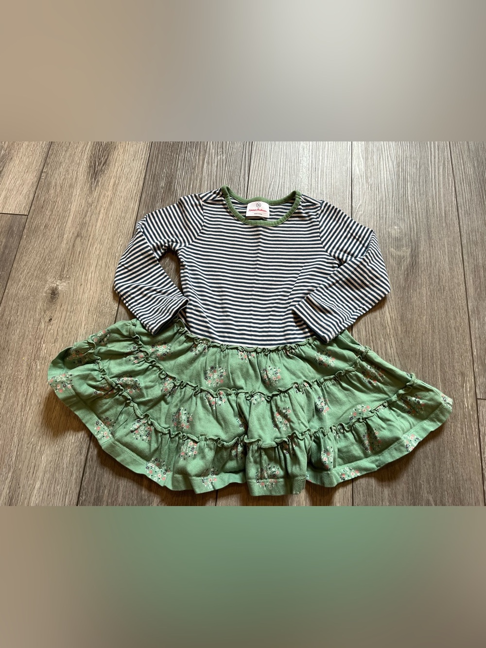 Hanna Andersson girls' long-sleeve knit playdress Green Size 90 / 3T